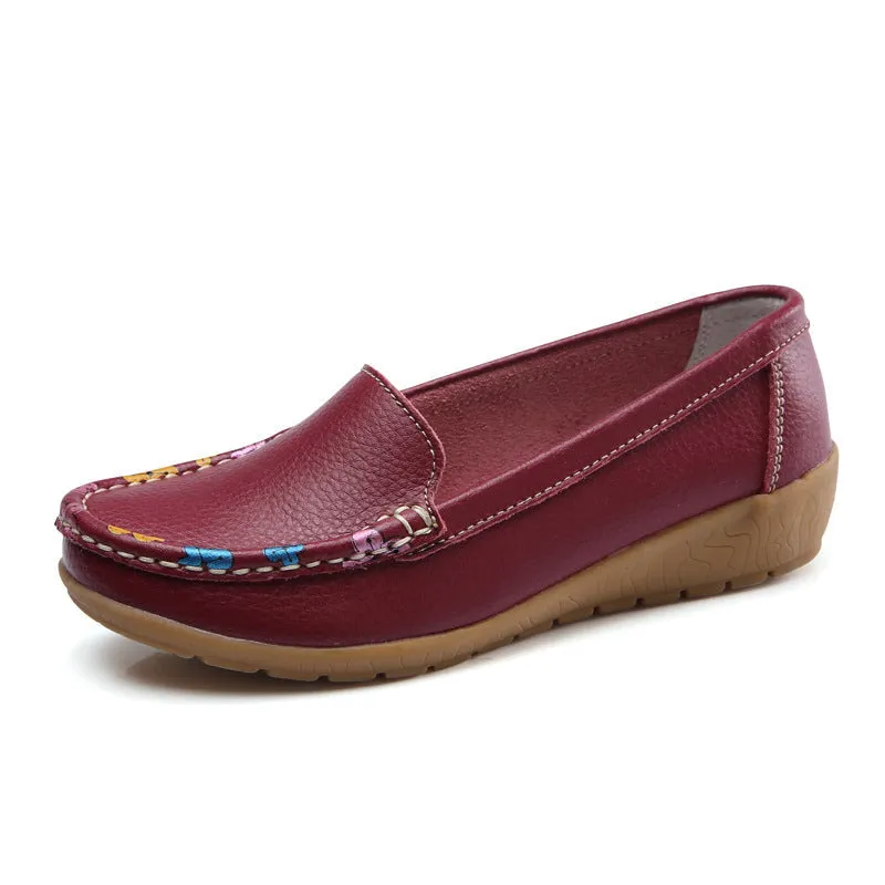 Nanccy New Ethnic Style Flat Heel Soft Soled Shoes