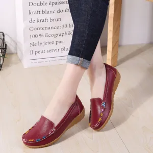 Nanccy New Ethnic Style Flat Heel Soft Soled Shoes