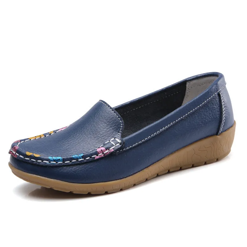 Nanccy New Ethnic Style Flat Heel Soft Soled Shoes