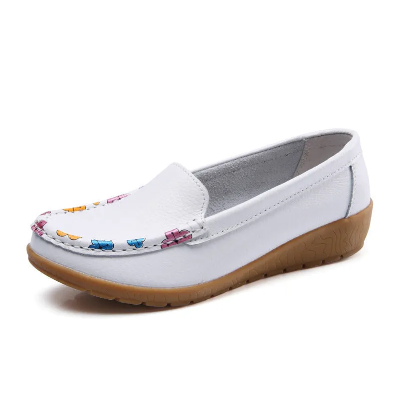 Nanccy New Ethnic Style Flat Heel Soft Soled Shoes