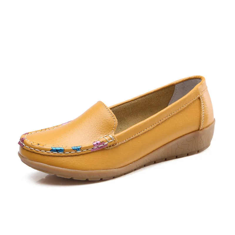 Nanccy New Ethnic Style Flat Heel Soft Soled Shoes