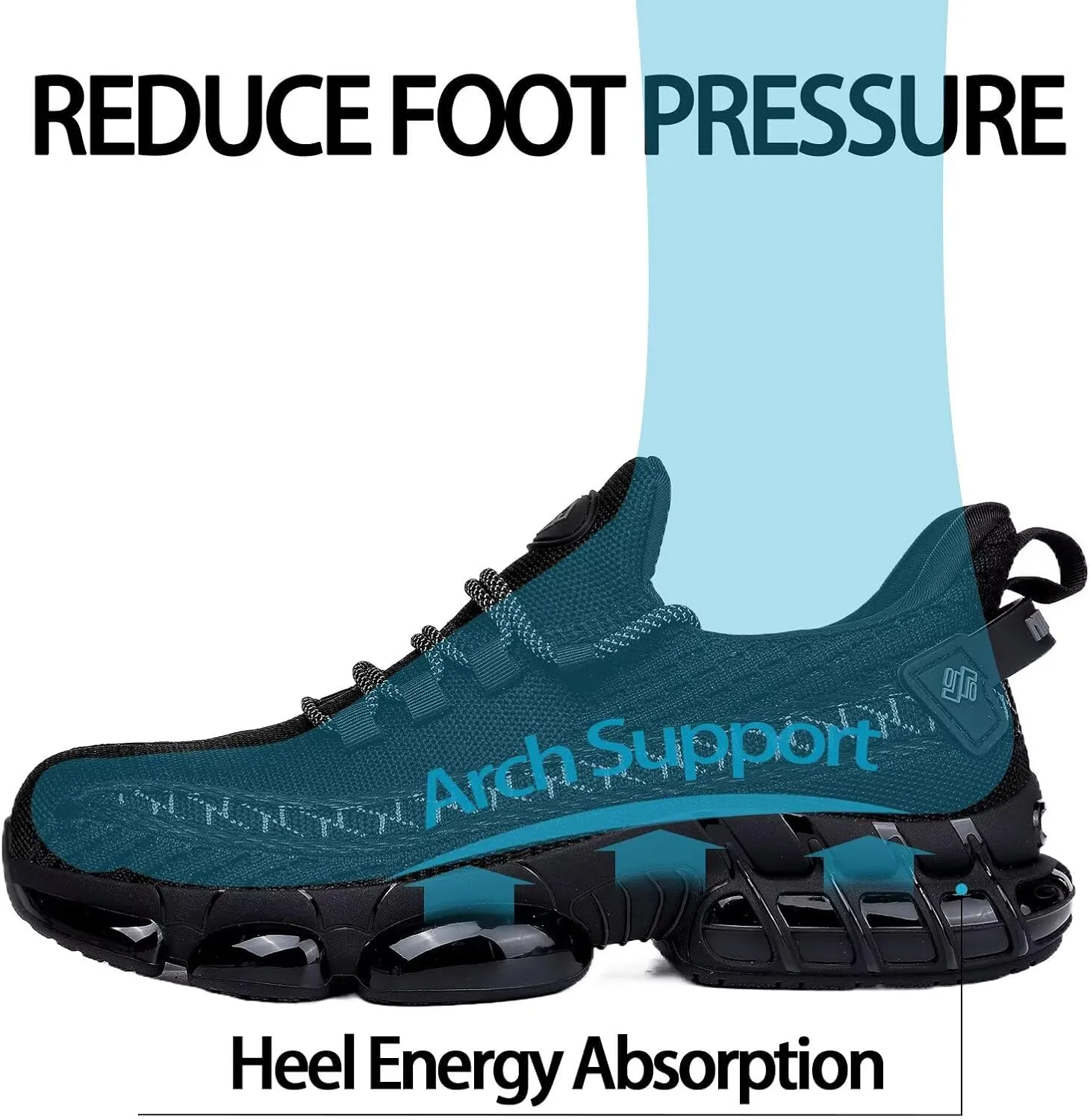 NIFOFISE Steel Toe Sneakers for Men Women Indestructible Work Shoes Lightweight Comfortable Safety Slip-Resistant Composite Toe Shoes for Construction and Industry Zapatos de Trabajo para Mujer