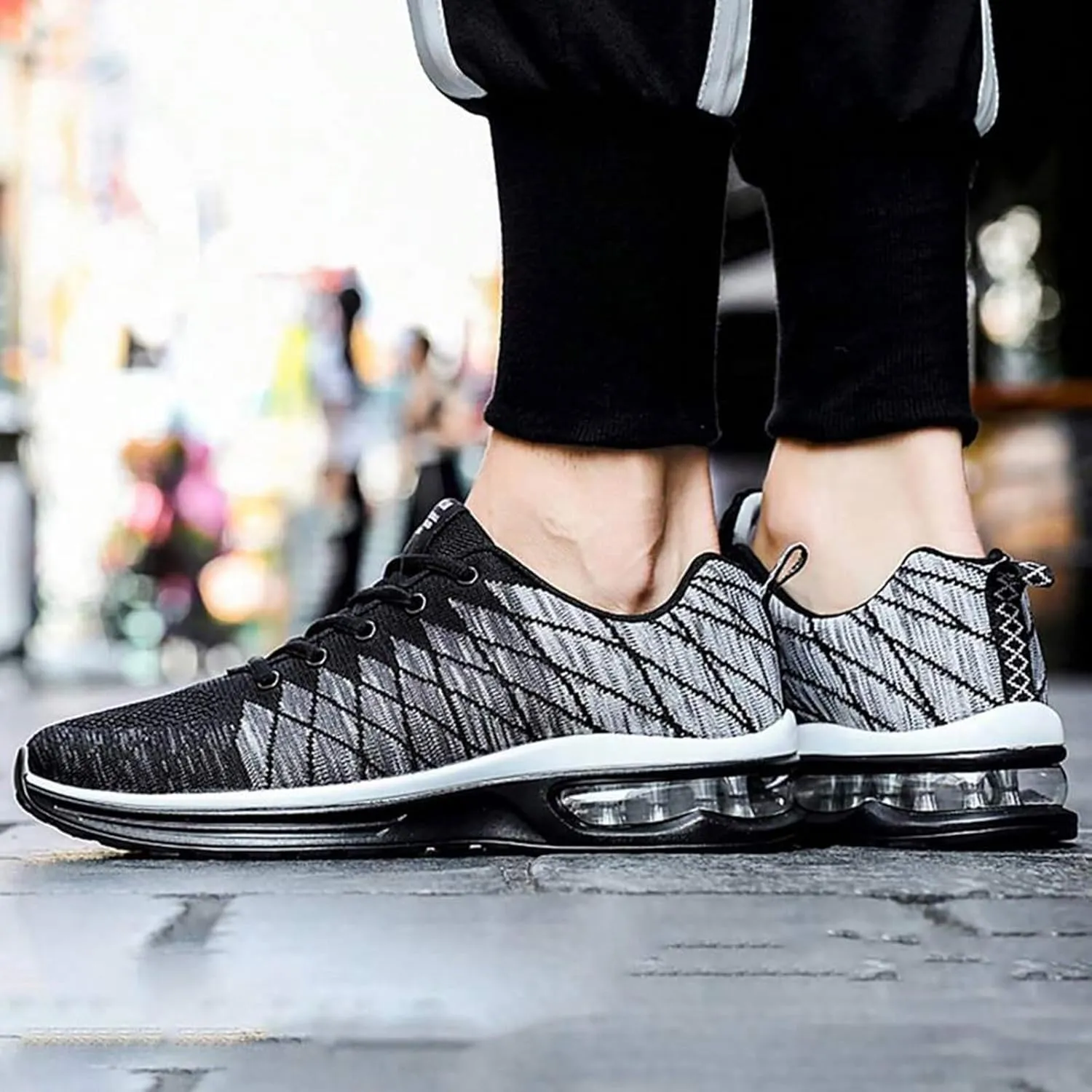 Non Slip Work Shoes for Men Walking Shoes Lightweight Breathable Slip On Running Shoes Workout Tennis Fashion Sneakers