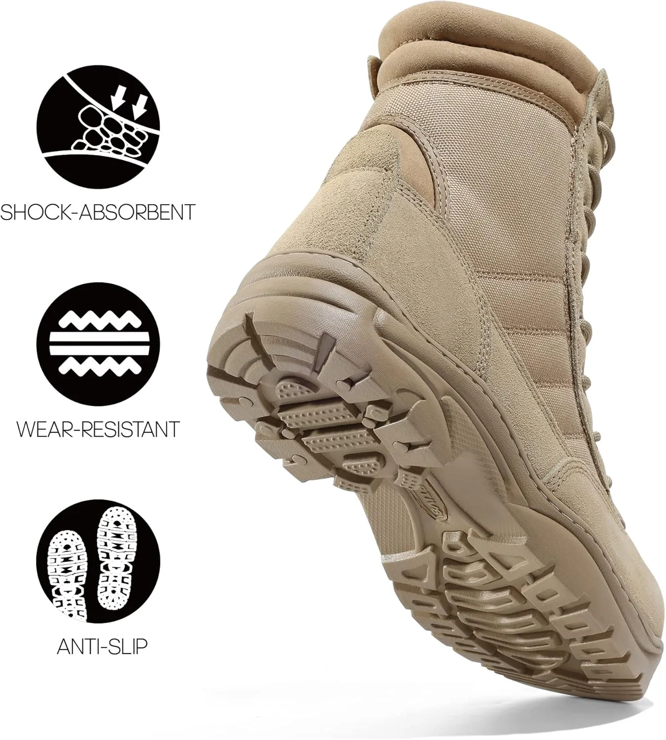 NORTIV 8 Steel Toe Boots for Men Safety Industrial & Construction Military Work Boots Slip Resistant ASTM F2413-18, TROOPER-STL