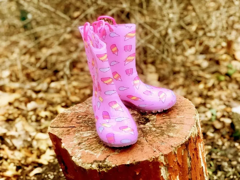 NORTY PVC Rain Boots for Kids - Waterproof PVC Boots Boys and Girls Solid & Printed Rainboots for Toddlers and Kids - Light Up