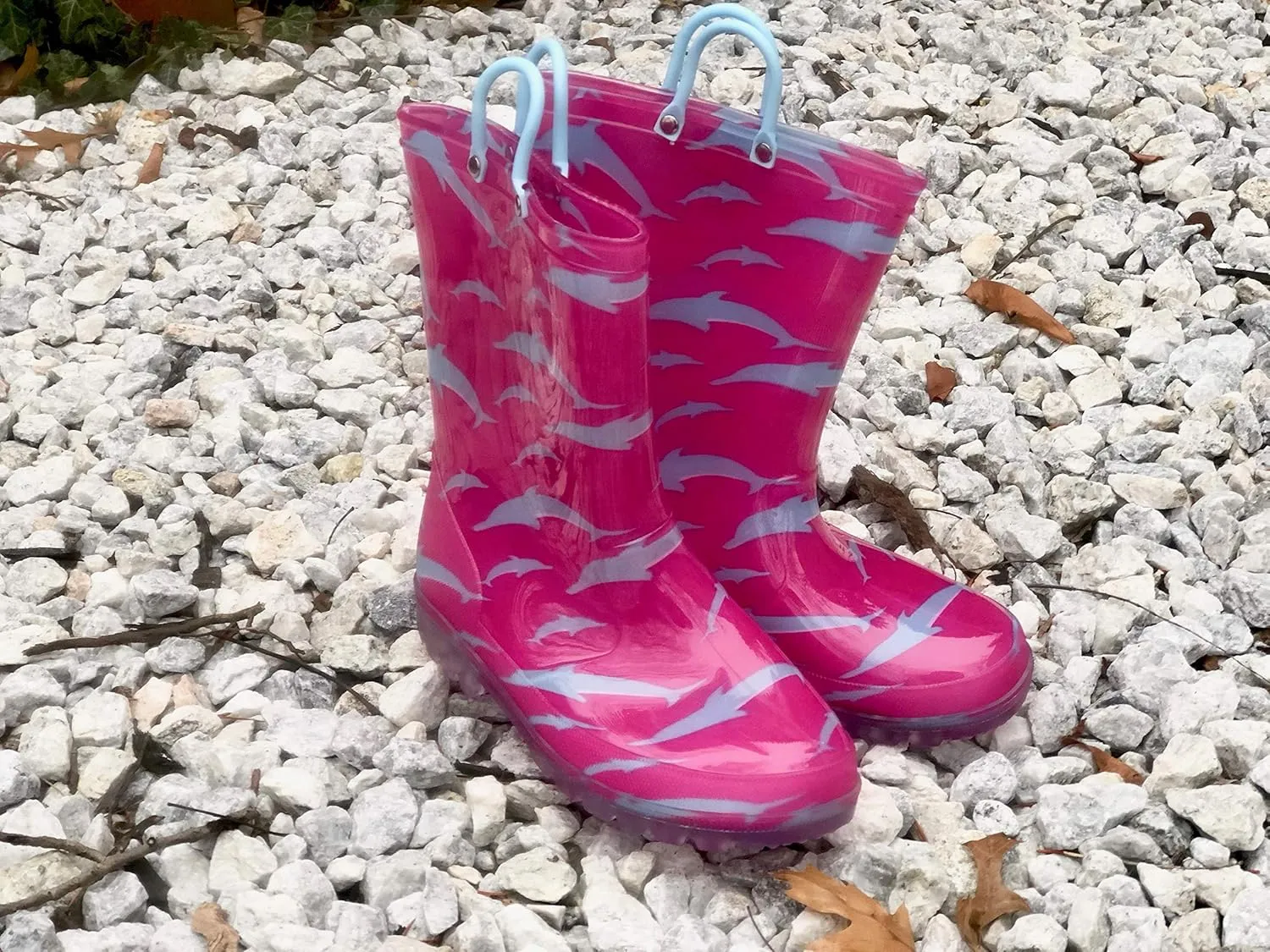 NORTY PVC Rain Boots for Kids - Waterproof PVC Boots Boys and Girls Solid & Printed Rainboots for Toddlers and Kids - Light Up