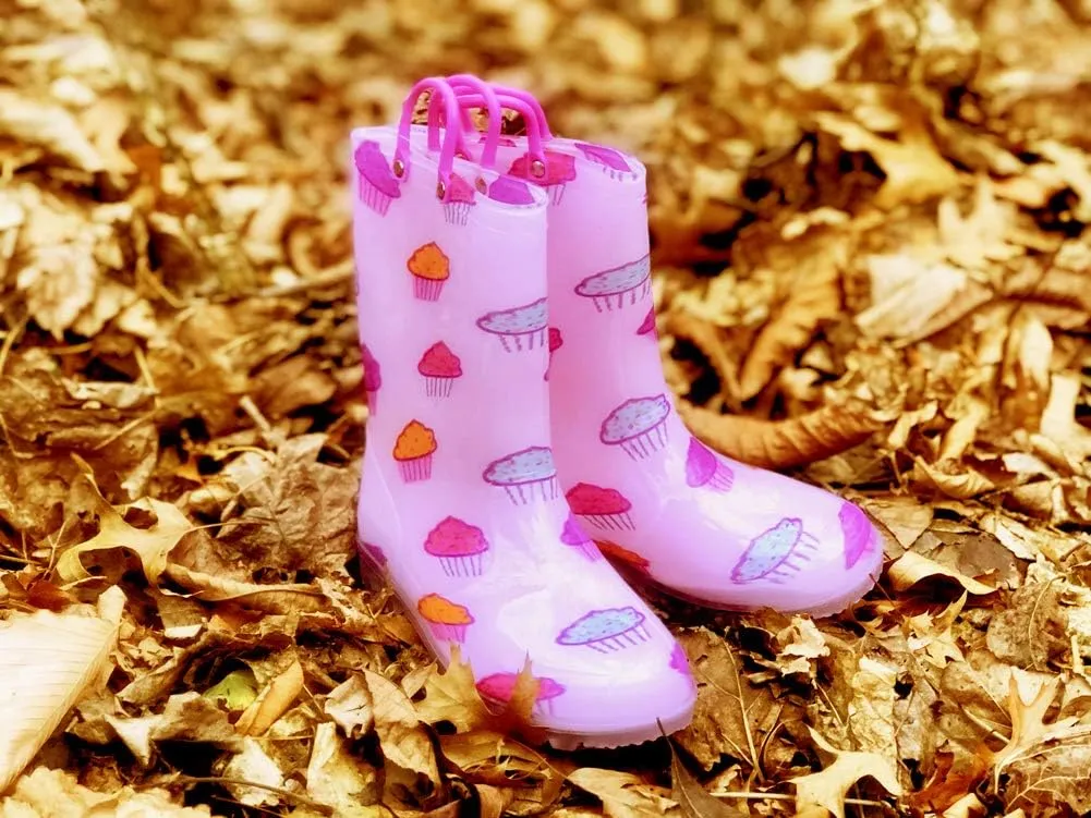 NORTY PVC Rain Boots for Kids - Waterproof PVC Boots Boys and Girls Solid & Printed Rainboots for Toddlers and Kids - Light Up
