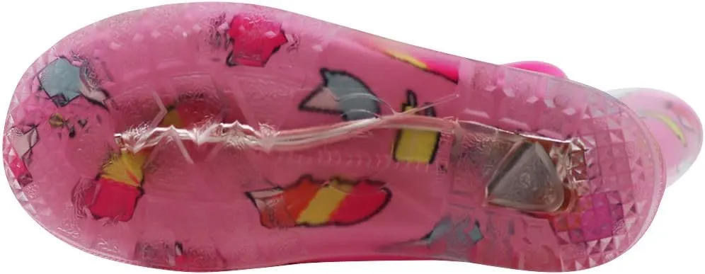 NORTY PVC Rain Boots for Kids - Waterproof PVC Boots Boys and Girls Solid & Printed Rainboots for Toddlers and Kids - Light Up