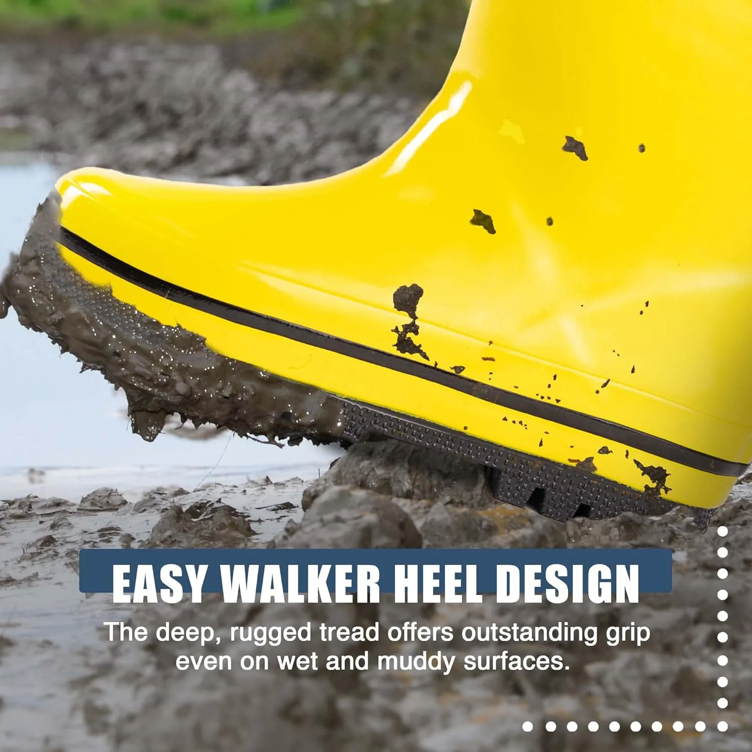 NORTY Rubber Rain Boots for Kids - Waterproof Rubber Boots Boys and Girls Solid & Printed Rainboots for Toddlers and Kids