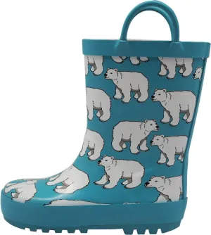 NORTY Rubber Rain Boots for Kids - Waterproof Rubber Boots Boys and Girls Solid & Printed Rainboots for Toddlers and Kids