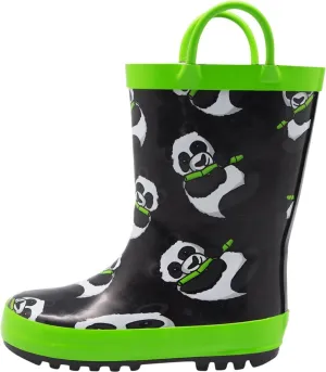 NORTY Rubber Rain Boots for Kids - Waterproof Rubber Boots Boys and Girls Solid & Printed Rainboots for Toddlers and Kids
