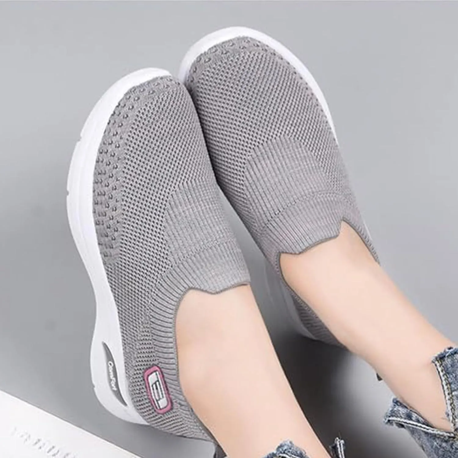 Orthopedic Sneakers for Women Lightweight Breathable Non Slip Walking Shoes with Arch Support Summer Comfortable Platform Chunky Cushioned Sport Sneaker