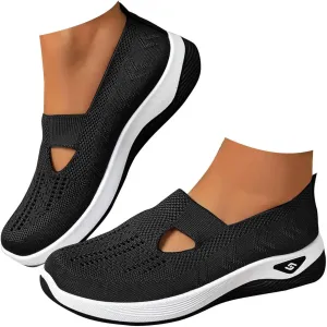 Orthopedic Walking Shoes for Women, Women Breathable Mesh Orthopedic Sneakers Slip On Nurse Shoes Arch Support Comfortable Non Slip Work Shoe