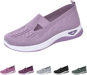 Orthopedic Walking Shoes for Women, Women Breathable Mesh Orthopedic Sneakers Slip On Nurse Shoes Arch Support Lightweight Comfortable Non Slip Work Shoe Wide Width Sneakers