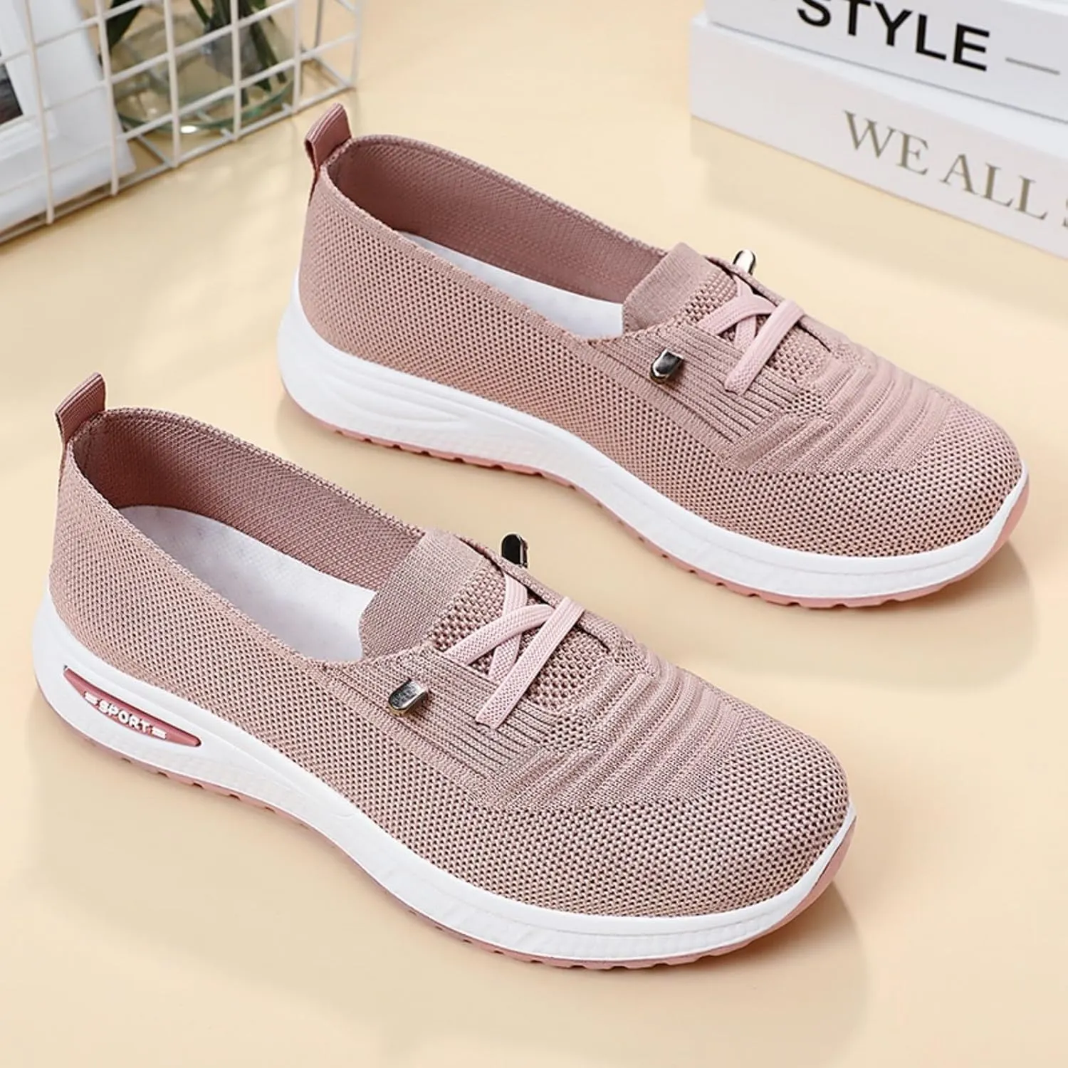 Orthopedic Walking Shoes for Women, Women Breathable Mesh Orthopedic Sneakers Slip On Nurse Shoes Arch Support Lightweight Non Slip Work Shoe