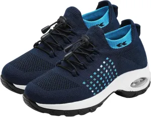 Orthowear Shoes for Women Lightweight Comfortable Stretch Cushion Sneakers Athletic Mesh Hollow Out Platform Loafers Slip On Air Wear Nurse Shoes