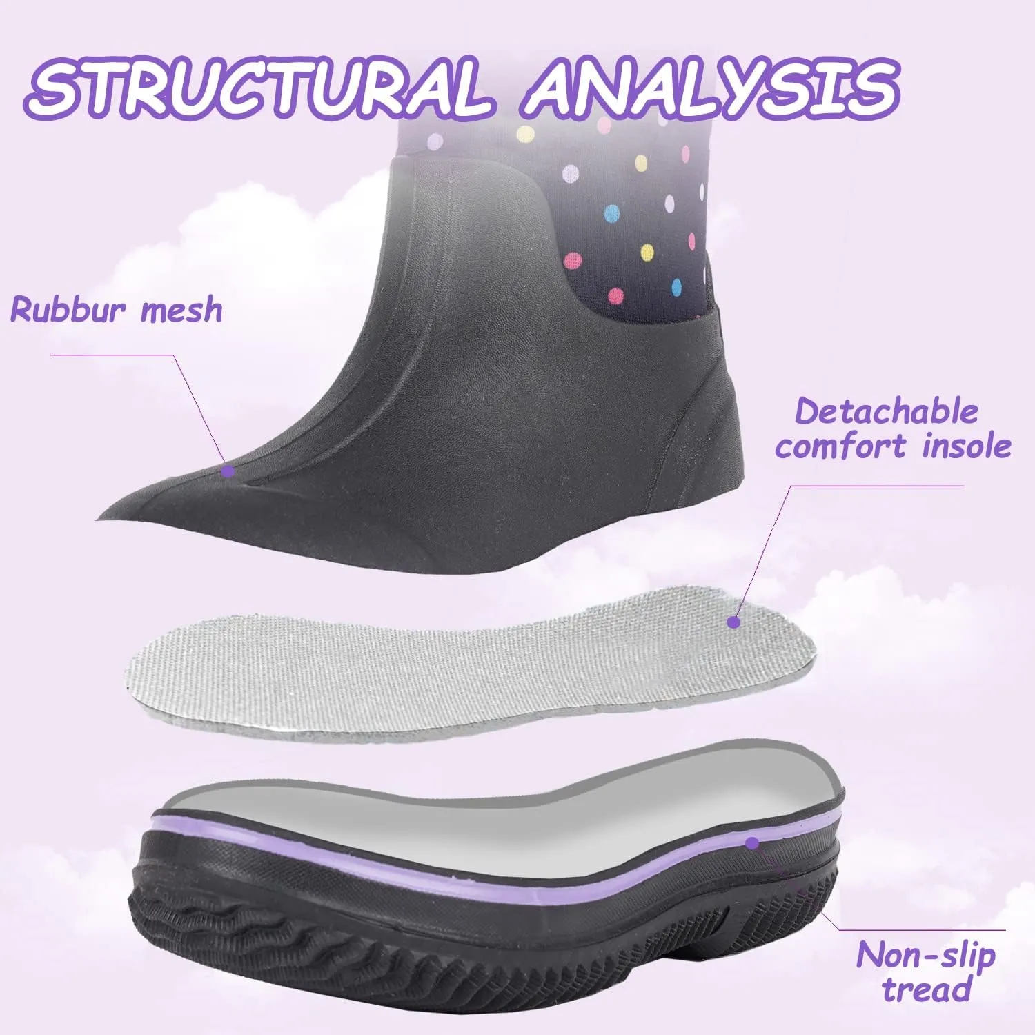 Outee Toddler Kids Warm Waterproof Neoprene Rain Boots
