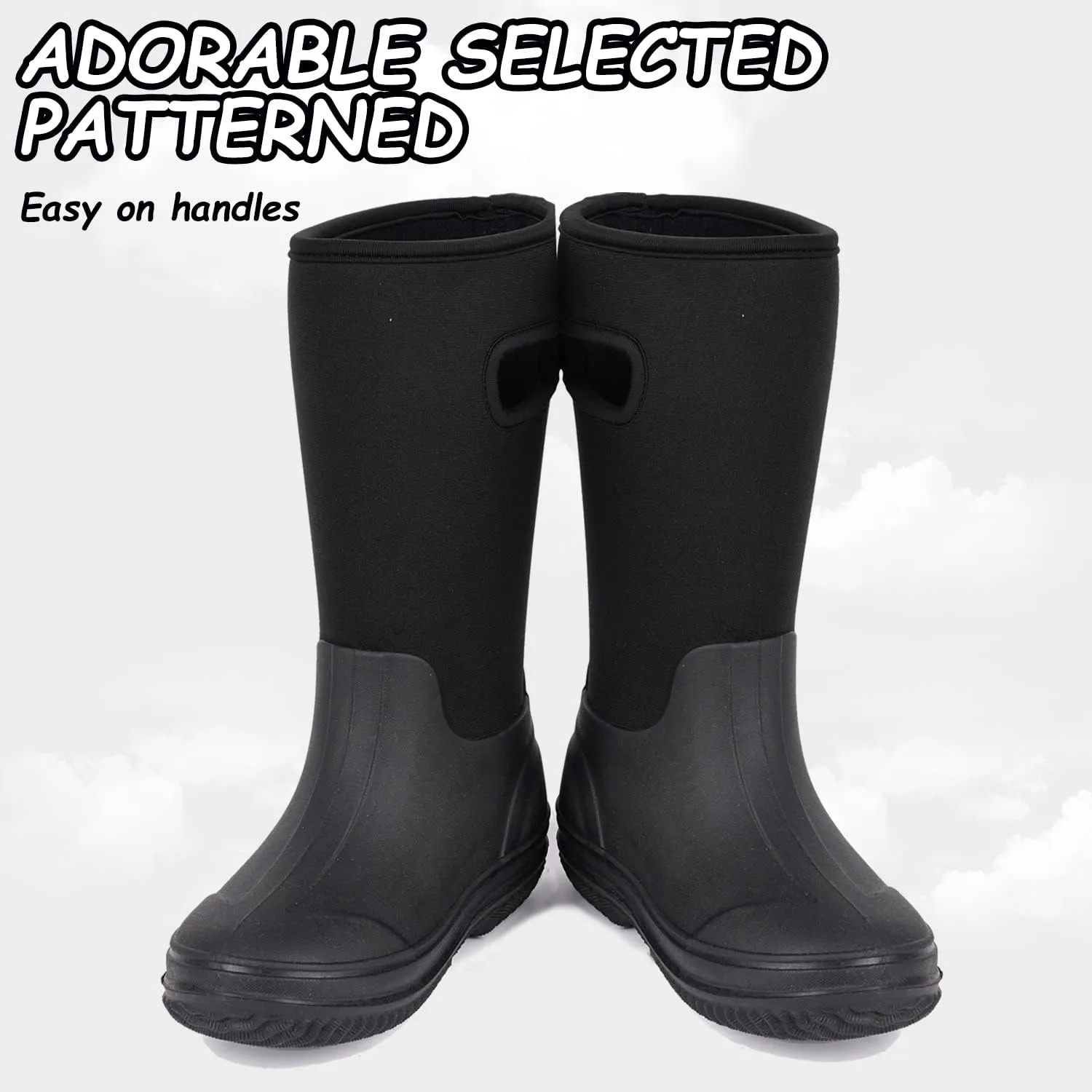 Outee Toddler Kids Warm Waterproof Neoprene Rain Boots