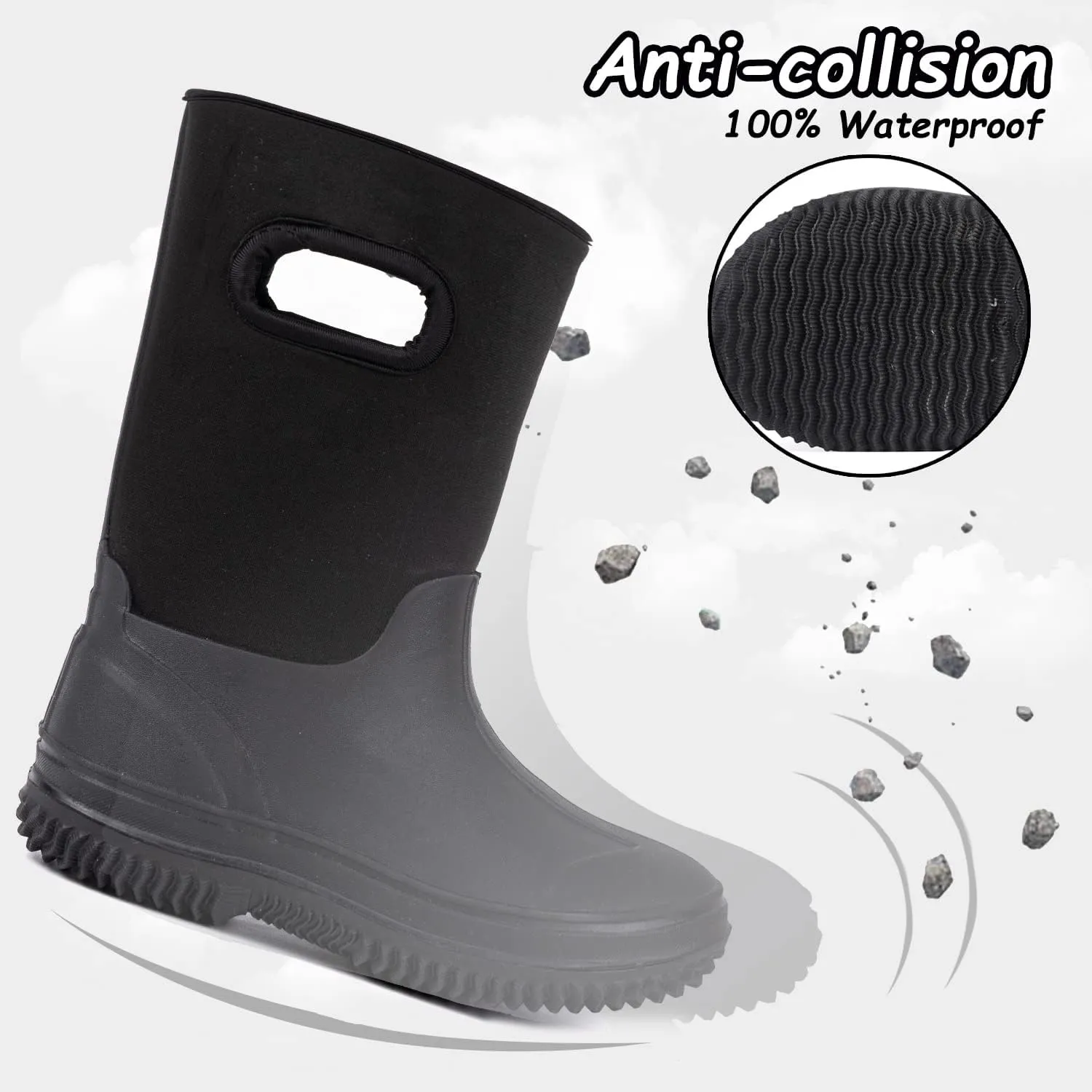 Outee Toddler Kids Warm Waterproof Neoprene Rain Boots
