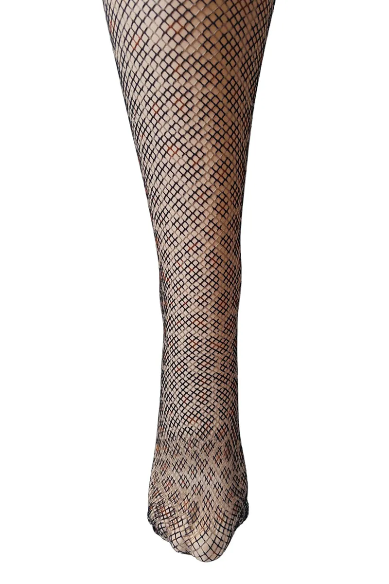 Pamela Mann Plus Size Leopard Print Fishnet Tights