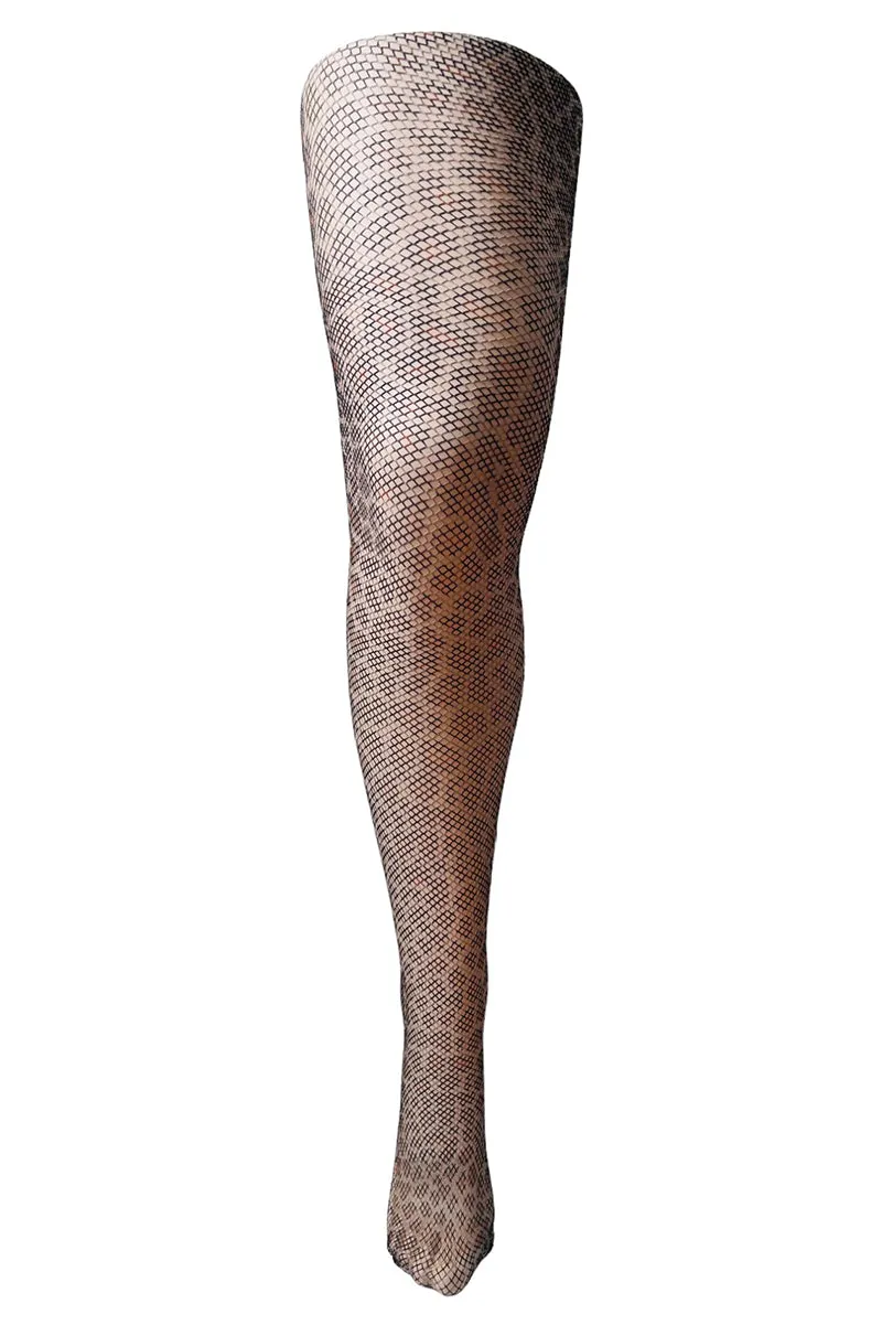 Pamela Mann Plus Size Leopard Print Fishnet Tights