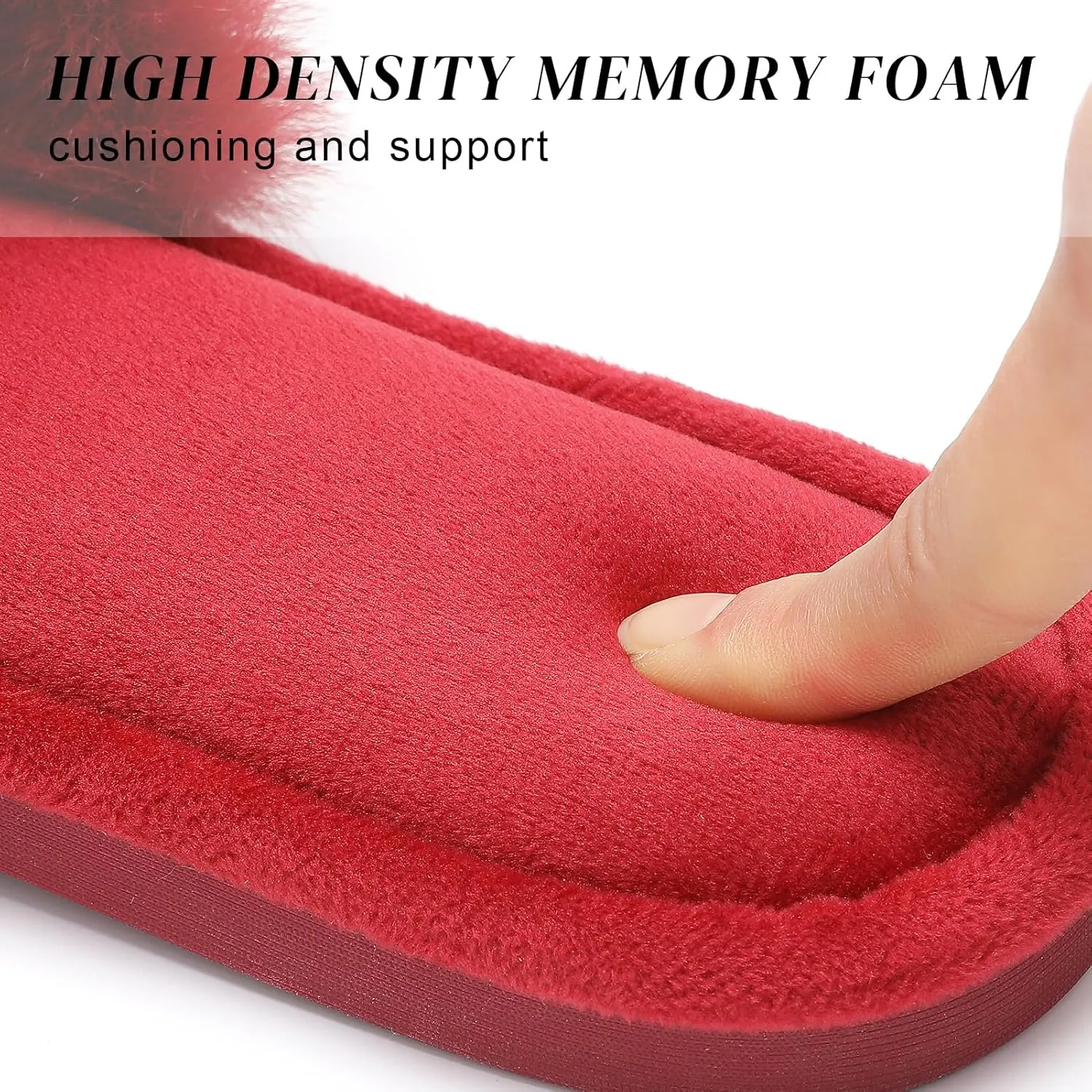 Parlovable Women's Faux Fur Slippers Fuzzy Flat Spa Fluffy Open Toe House Shoes Indoor Outdoor Slip on Memory Foam Slide Sandals