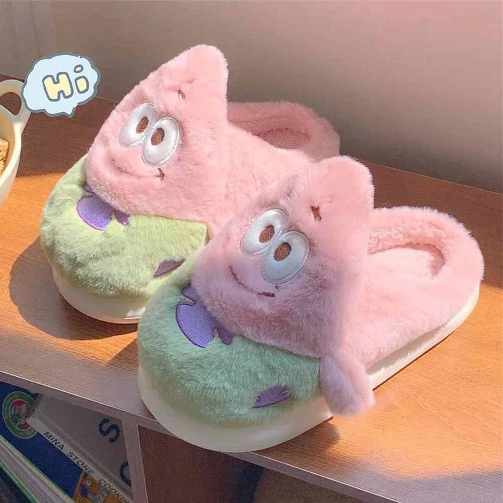 Patrick Star Plush Warm Resistant Fluffy Indoor Winter Slipper