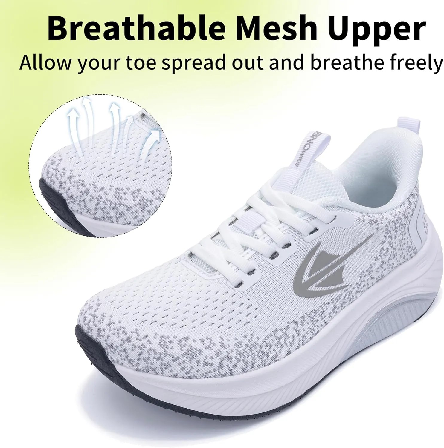 PERSOUL Wide Toe Box Shoes Women Walking Shoes with Arch Support Comfortable Wide Width Tennis Sneakers for Plantar Fasciitis Relief US 6-11
