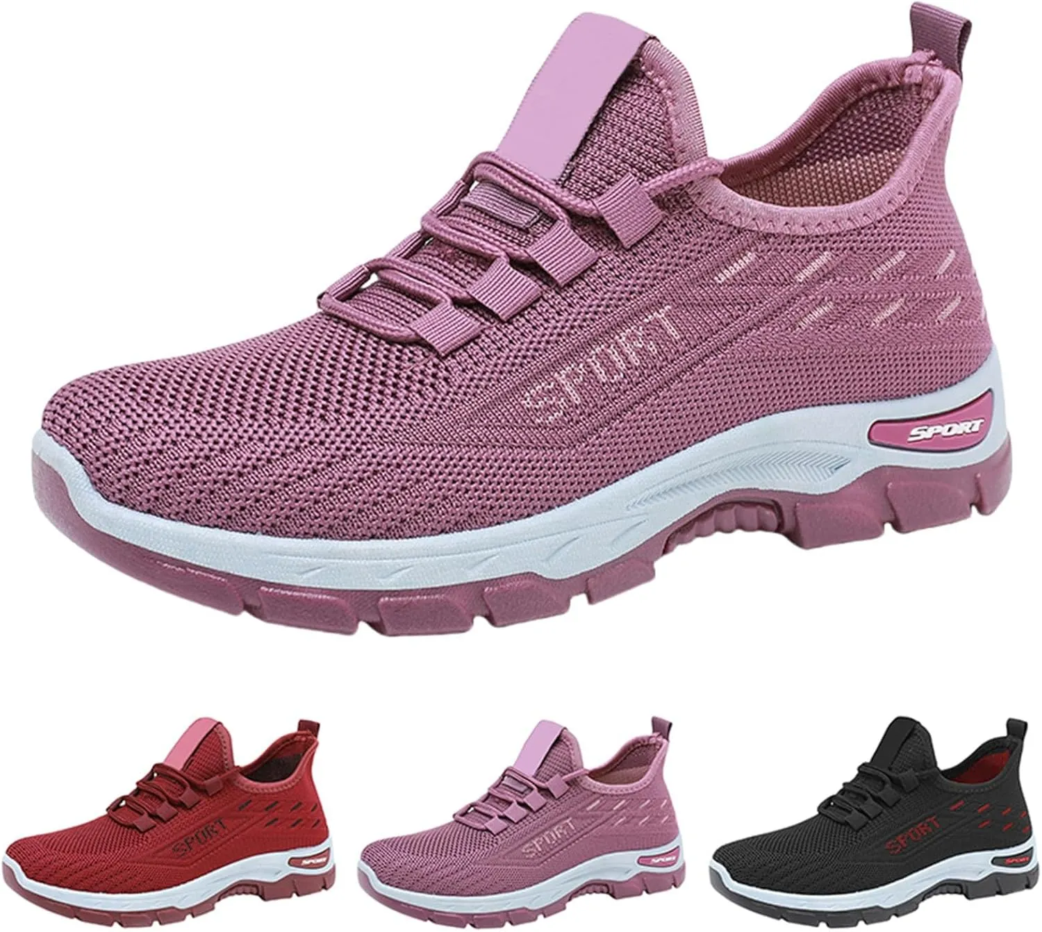 Plantar Fasciitis Shoes for Women Men Breathable Mesh Slip On Sneakers Walking Workout Tennis Sneakers with Arch Support