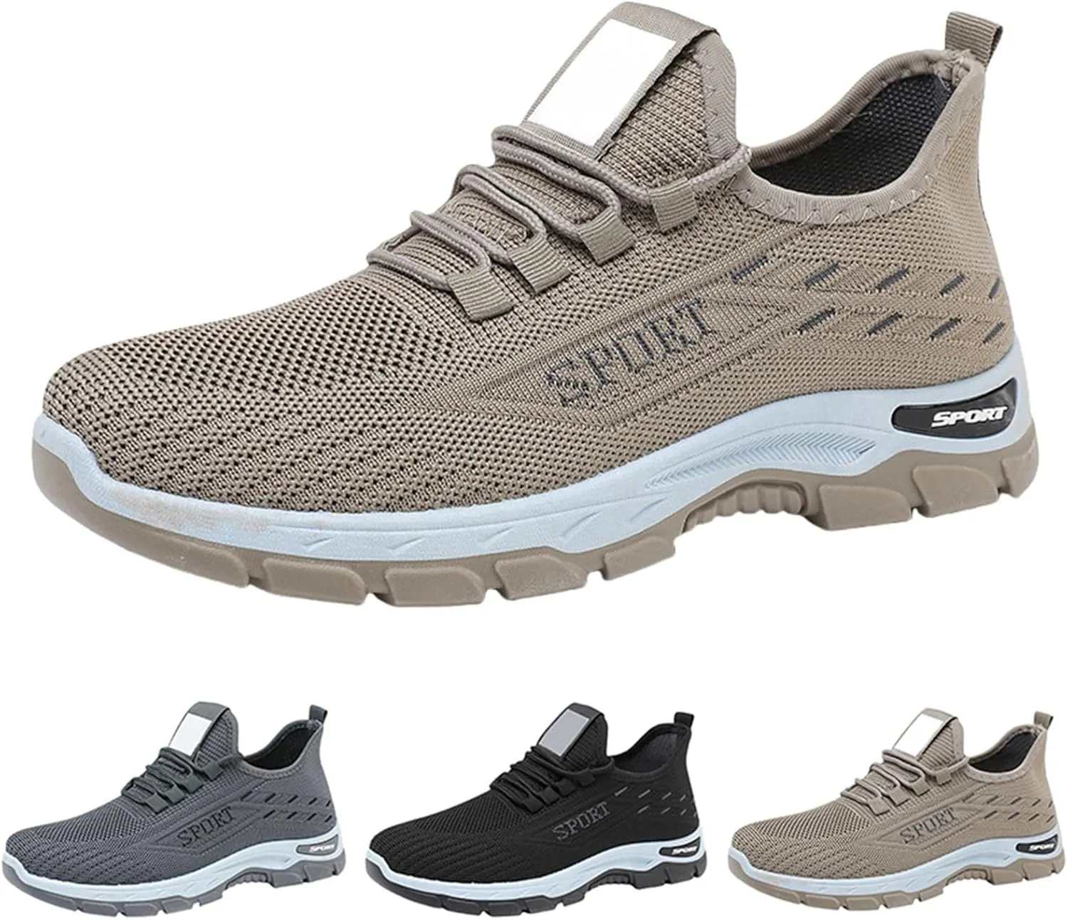 Plantar Fasciitis Shoes for Women Men Breathable Mesh Slip On Sneakers Walking Workout Tennis Sneakers with Arch Support