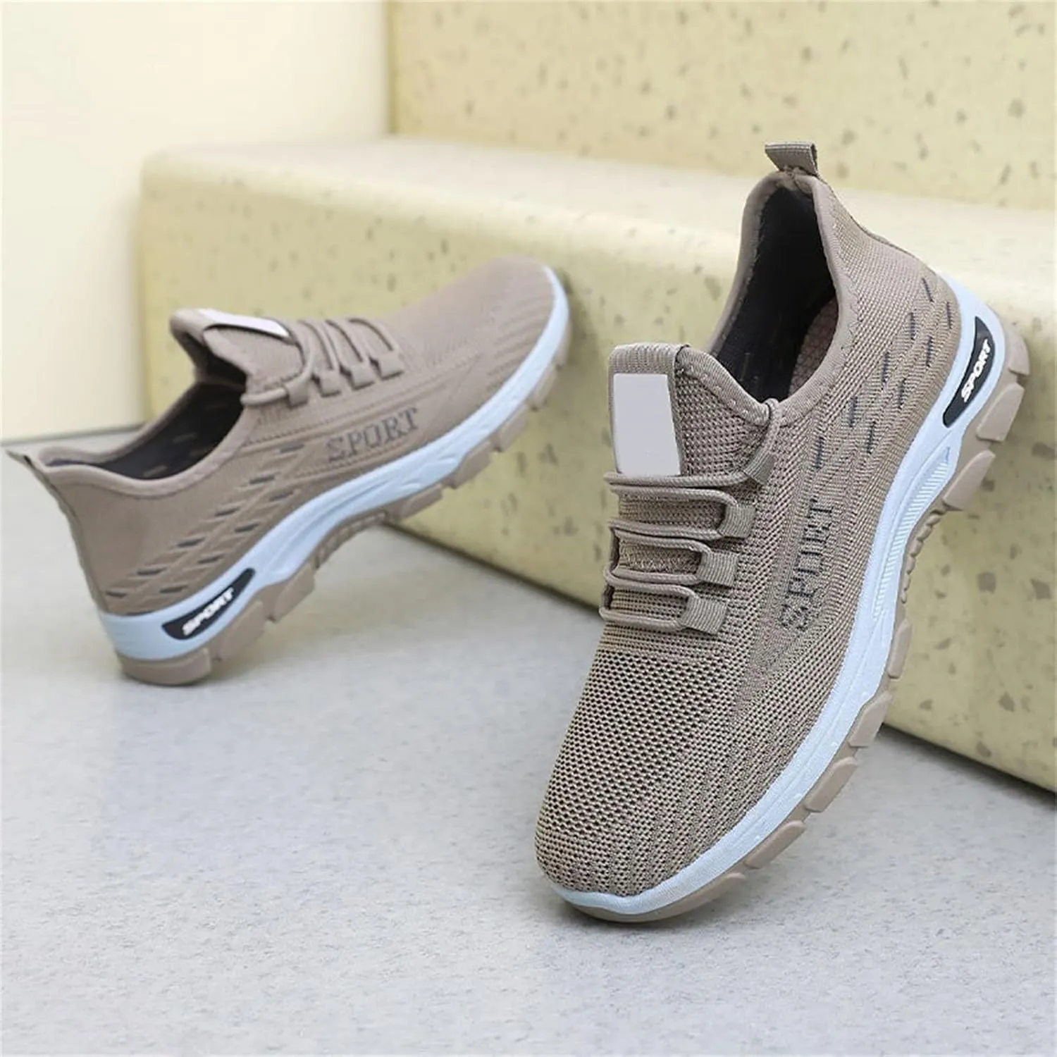 Plantar Fasciitis Shoes for Women Men Breathable Mesh Slip On Sneakers Walking Workout Tennis Sneakers with Arch Support
