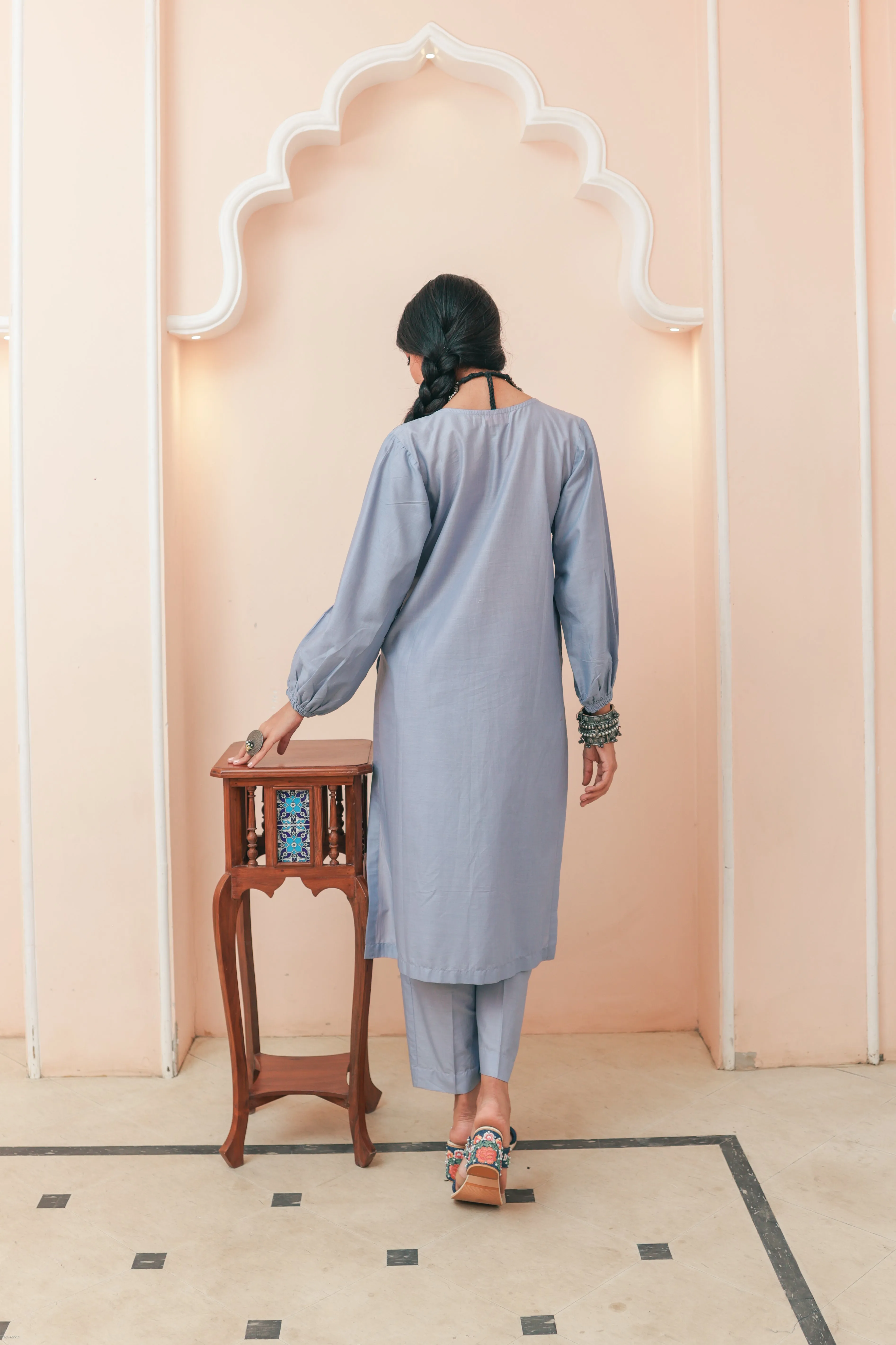Powder Blue Embroiderd Co-ord