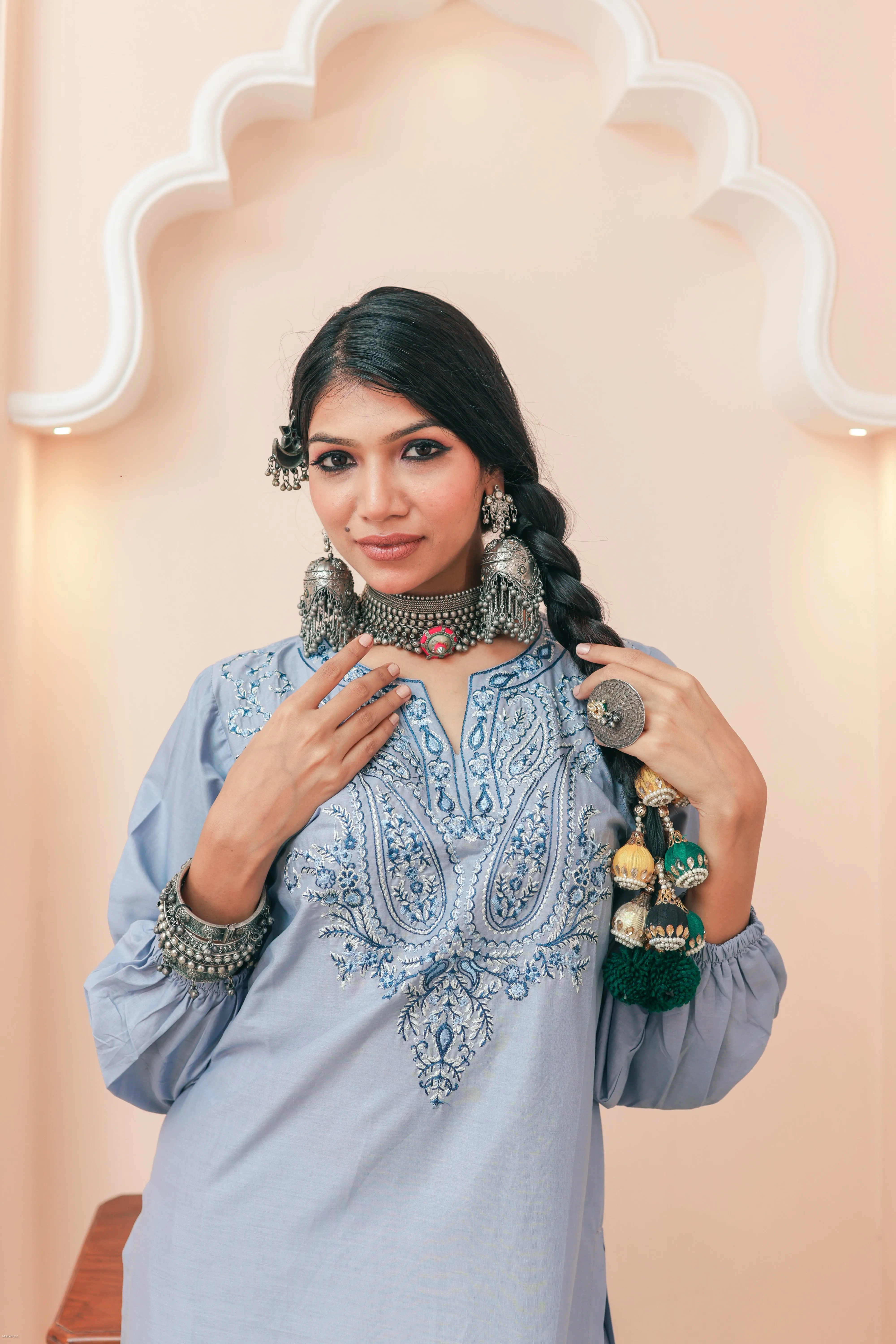 Powder Blue Embroiderd Co-ord