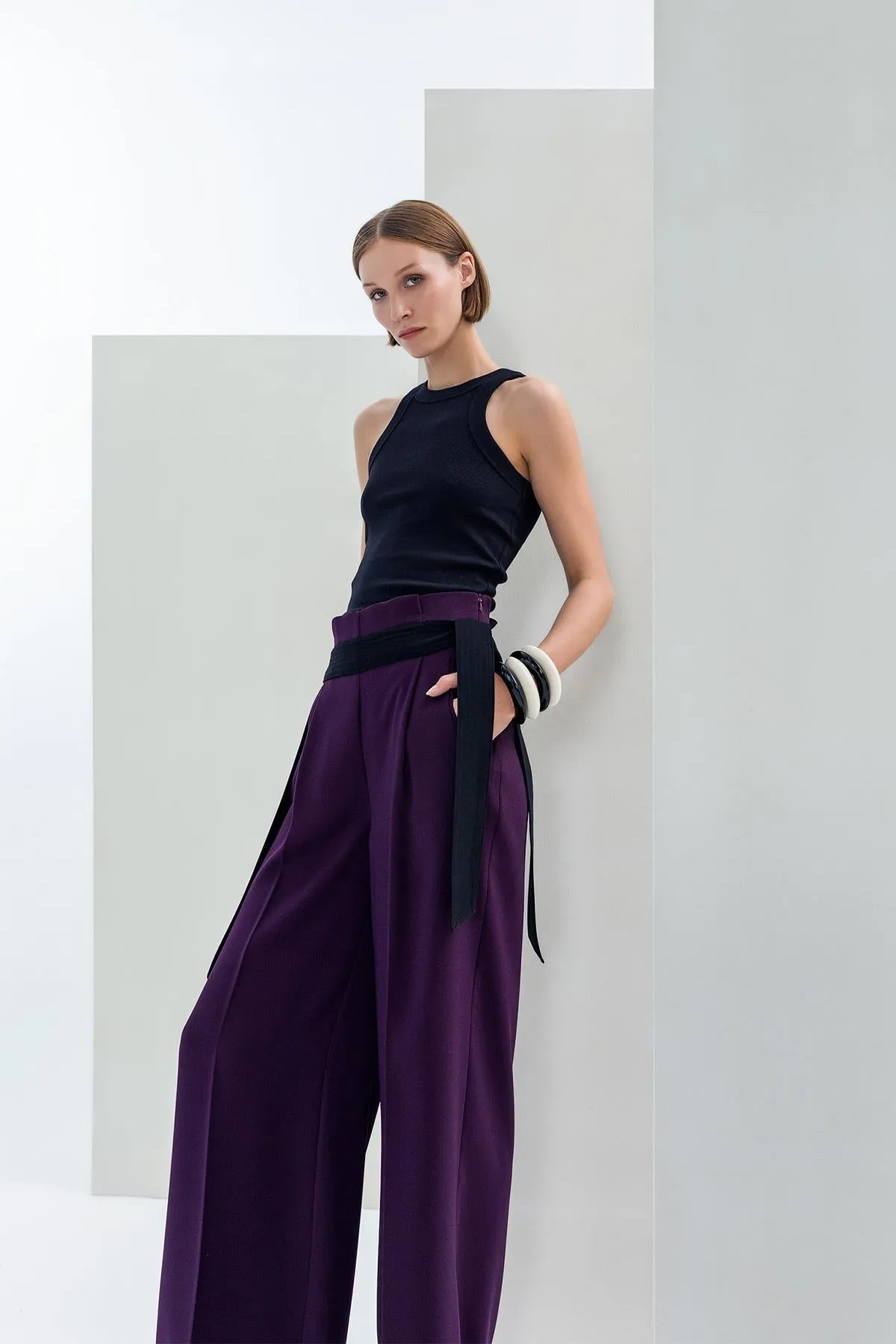 Purple Palazzo Trousers