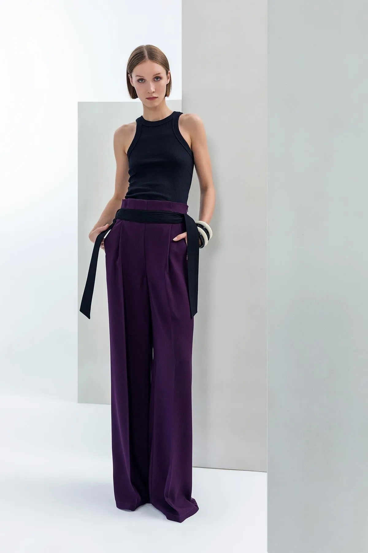 Purple Palazzo Trousers