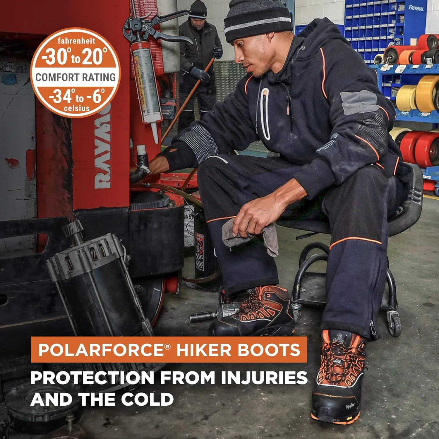 RefrigiWear Mens PolarForce Hiker Boots, Insulated Work Boots, -30F Comfort Rating