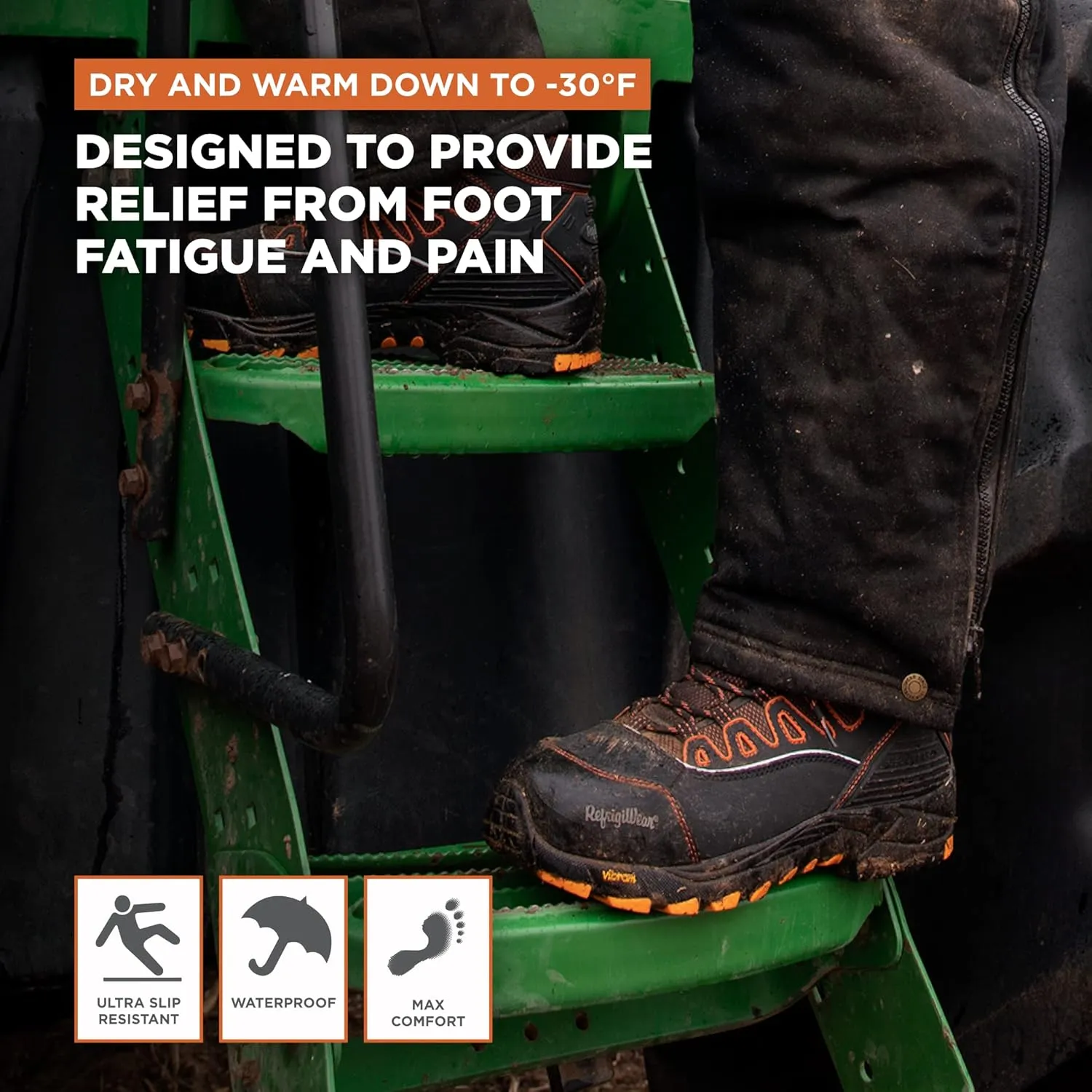 RefrigiWear Mens PolarForce Hiker Boots, Insulated Work Boots, -30F Comfort Rating