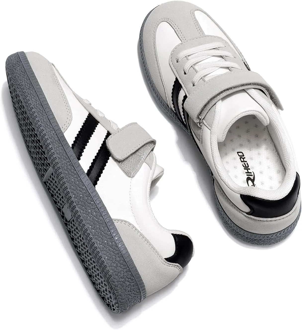 Rihero Boys Girls Sneakers Kids Cute School Uniform Shoes Slip on Walking Sneakers for Toddler/Little Kid/Big Kid