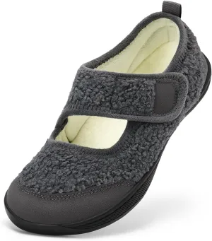 Rihero Womens Slippers Wide Width Diabetic Shoes Edema House Barefoot Walking Shoes Adjustable Indoor Outdoor Slippers
