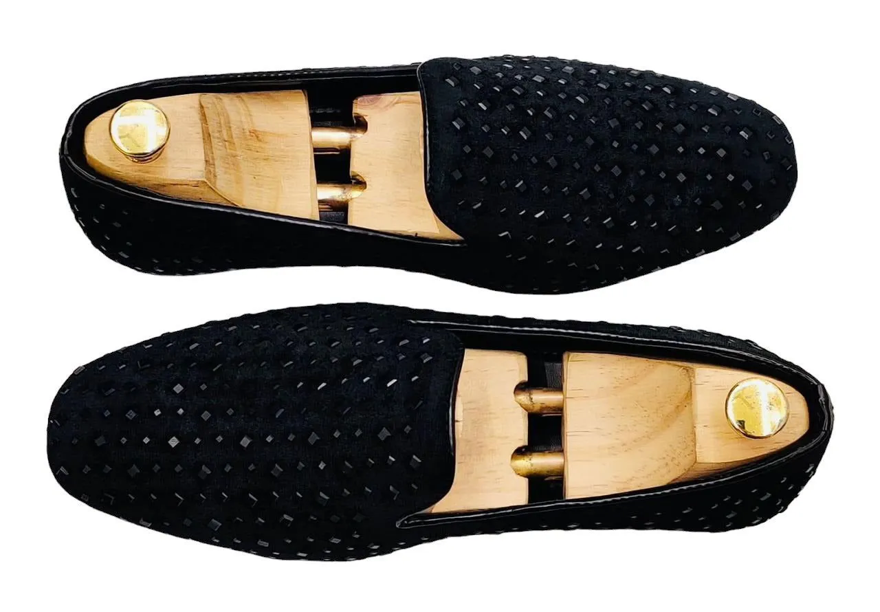s Premium Studded Mirror Work Moccasins Step into Elegance