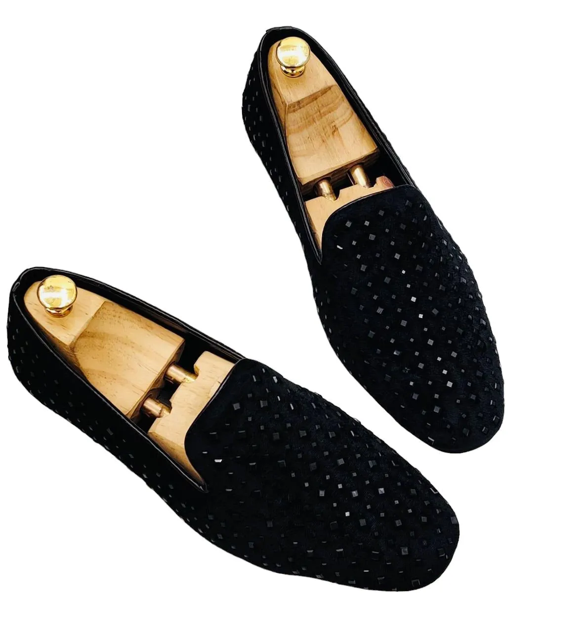 s Premium Studded Mirror Work Moccasins Step into Elegance