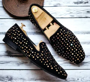 s Premium Studded Mirror Work Moccasins Step into Elegance