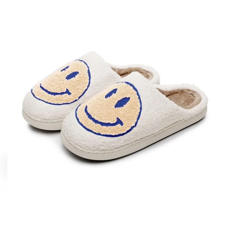 SALE House Smiley Face Slipper Women Kawaii Cartoon Plush Winter Warm Contton Indoor Funny Cute Fuzzy Floor Home Shoes Female