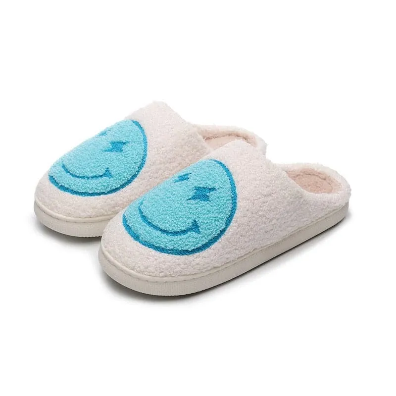 SALE House Smiley Face Slipper Women Kawaii Cartoon Plush Winter Warm Contton Indoor Funny Cute Fuzzy Floor Home Shoes Female