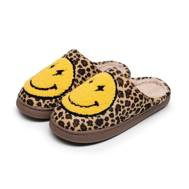 SALE House Smiley Face Slipper Women Kawaii Cartoon Plush Winter Warm Contton Indoor Funny Cute Fuzzy Floor Home Shoes Female