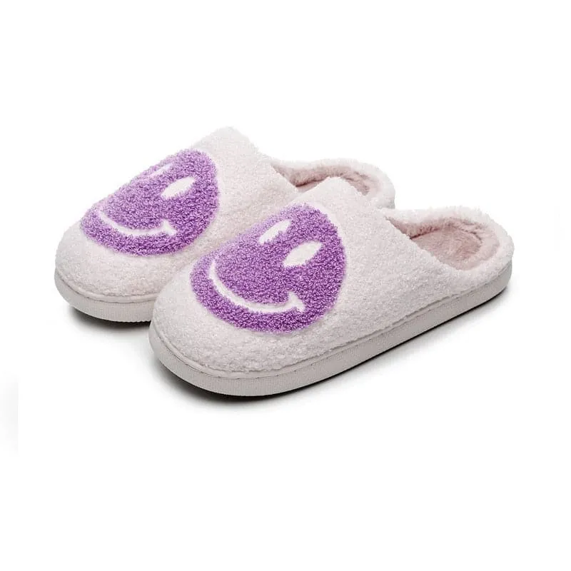 SALE House Smiley Face Slipper Women Kawaii Cartoon Plush Winter Warm Contton Indoor Funny Cute Fuzzy Floor Home Shoes Female