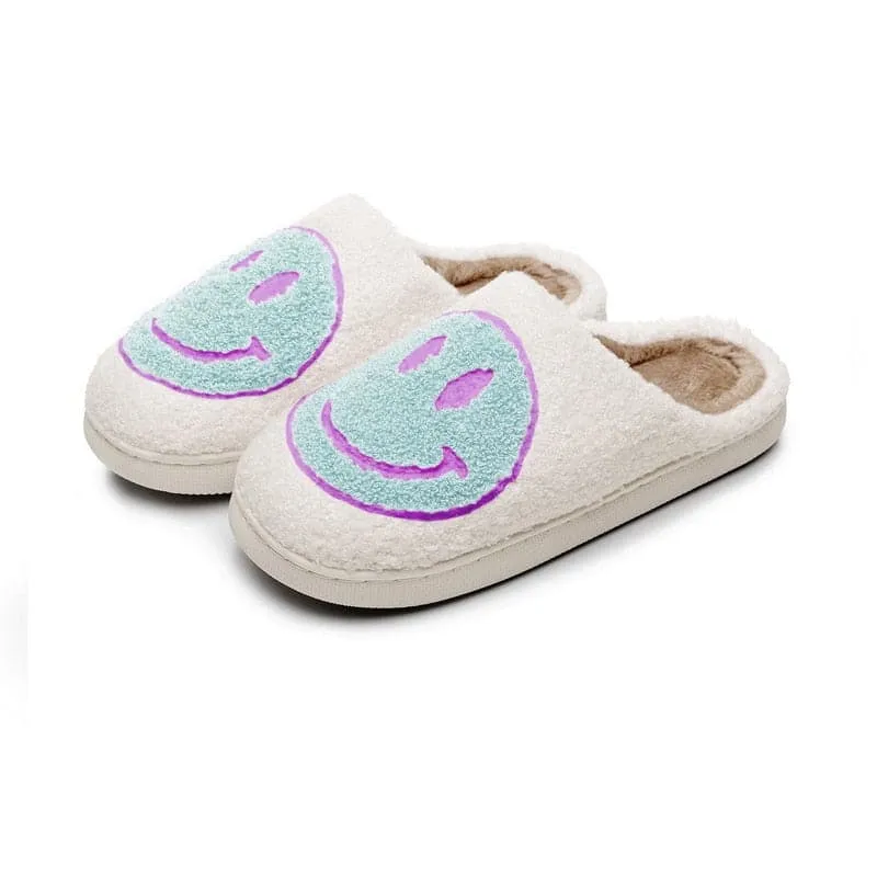SALE House Smiley Face Slipper Women Kawaii Cartoon Plush Winter Warm Contton Indoor Funny Cute Fuzzy Floor Home Shoes Female