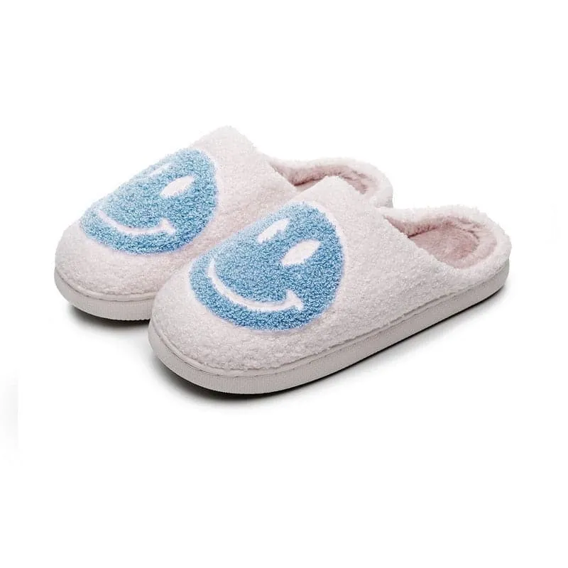 SALE House Smiley Face Slipper Women Kawaii Cartoon Plush Winter Warm Contton Indoor Funny Cute Fuzzy Floor Home Shoes Female