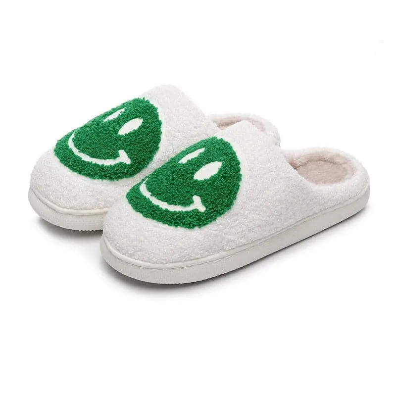 SALE House Smiley Face Slipper Women Kawaii Cartoon Plush Winter Warm Contton Indoor Funny Cute Fuzzy Floor Home Shoes Female