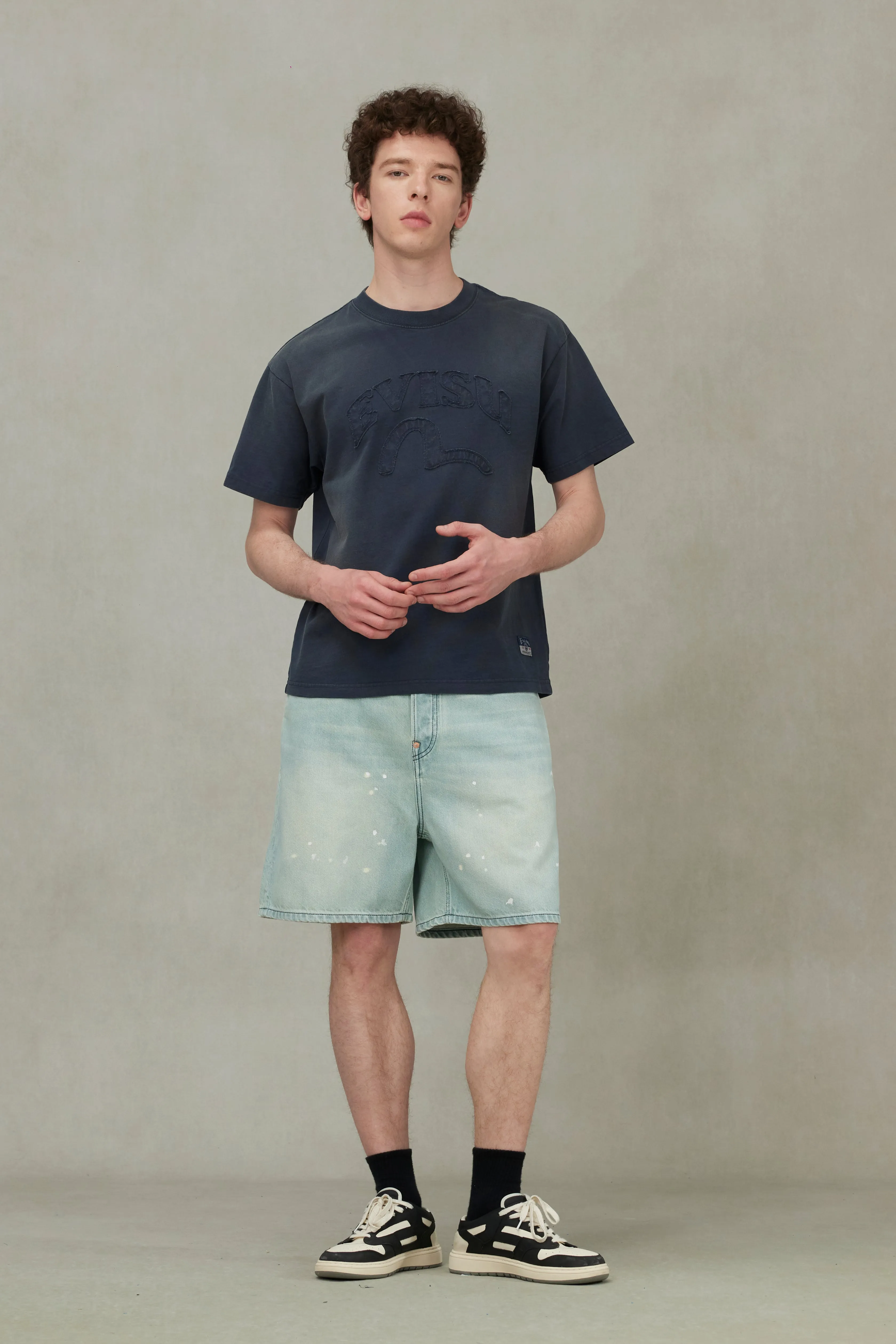 Seagull and Logo Appliqué Embroidery Relax Fit T-Shirt